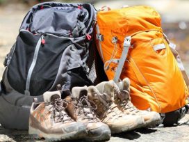 hiking backpacks and boots